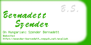 bernadett szender business card